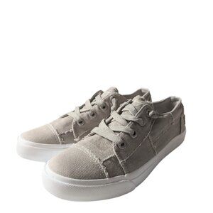 Blowfish Malibu Padded Insole Distressed Textile Low-top Sneaker SZ 9 Khaki NWOB